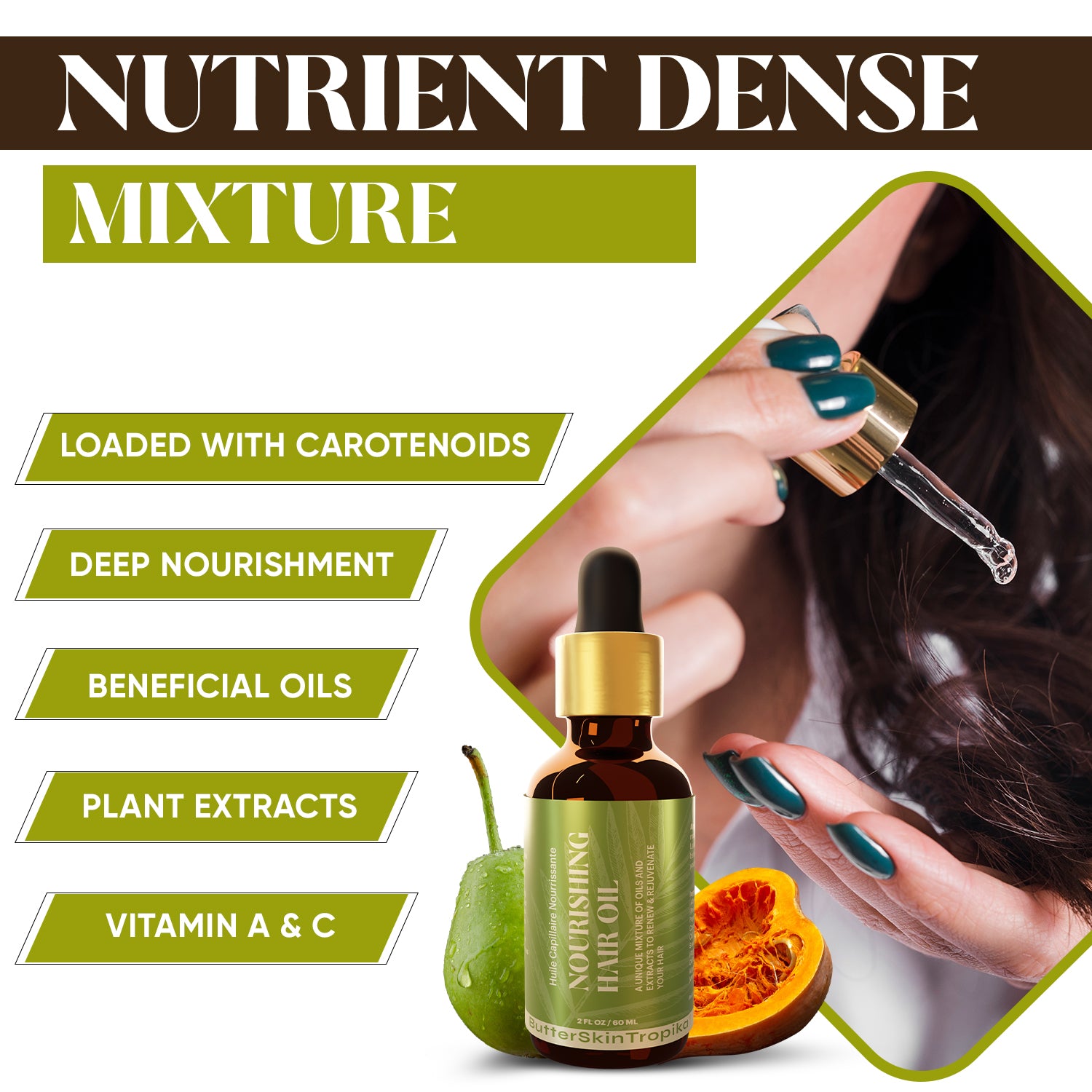 Nourishing Hair Oil   -  A unique mixture of oils and extracts to renew & rejuvenate your hair
